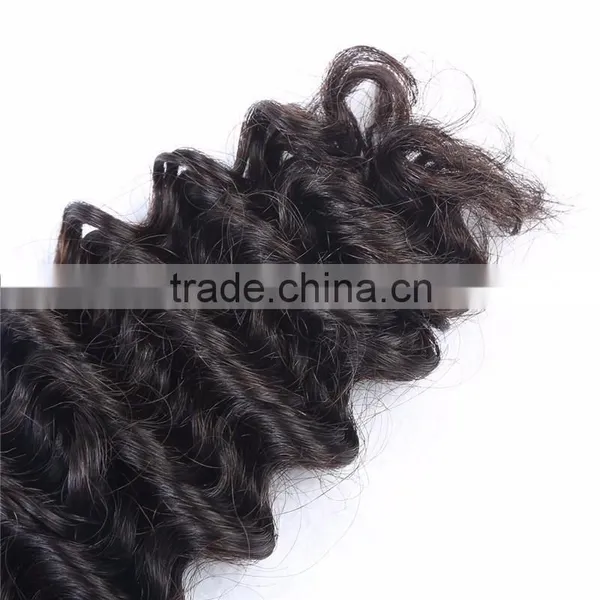 Machine-made Deep Wave Weft Hair Extensions Double Drawn Weft photo-4