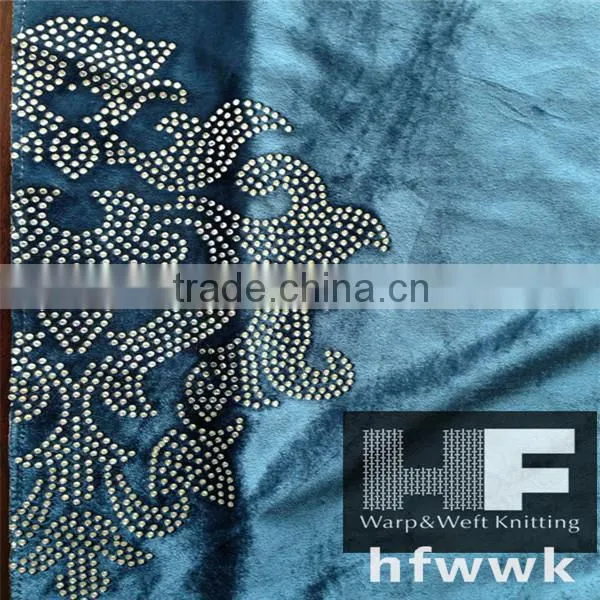 High Quatity Micro Shiny Velvet With Drill Fabric photo-2