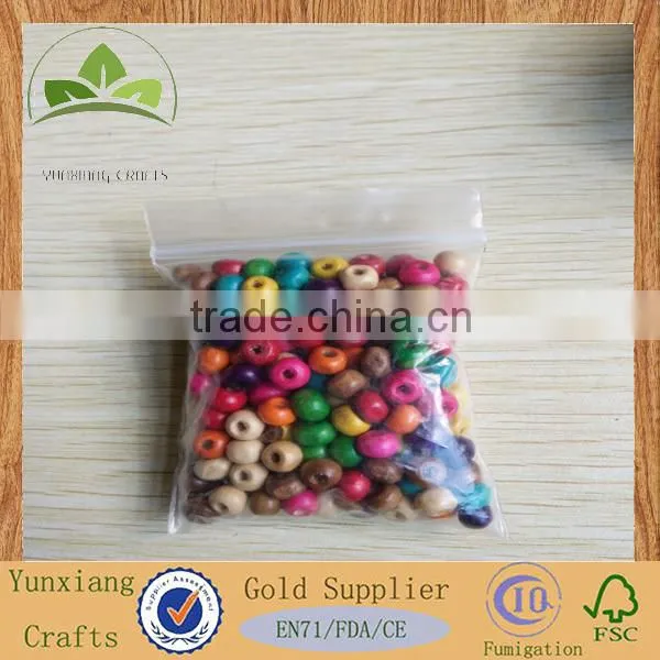 4mm Round Wooden Beads Mixed Colours