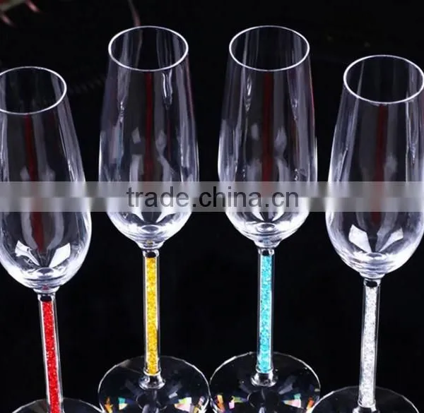 Manufacture Stem Crystal Glass Wine Cup Wedding For Guests Champagne Glasses With Diamond photo-6