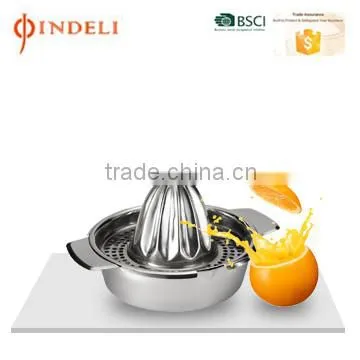 Stainless Steel Lemon Orange Citrus Juicer With Bowl, Stainless Steel Manual Juicer,Lemon Squeezer