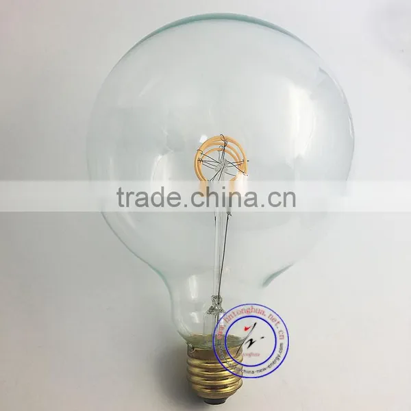 Led Curly Filament Bulb G125 Clear & Amber Glass E27 Base Decorative Light Bulb photo-2