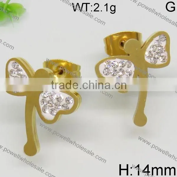 Newest Wholesale Gold Plated Earring With Crystal photo-4