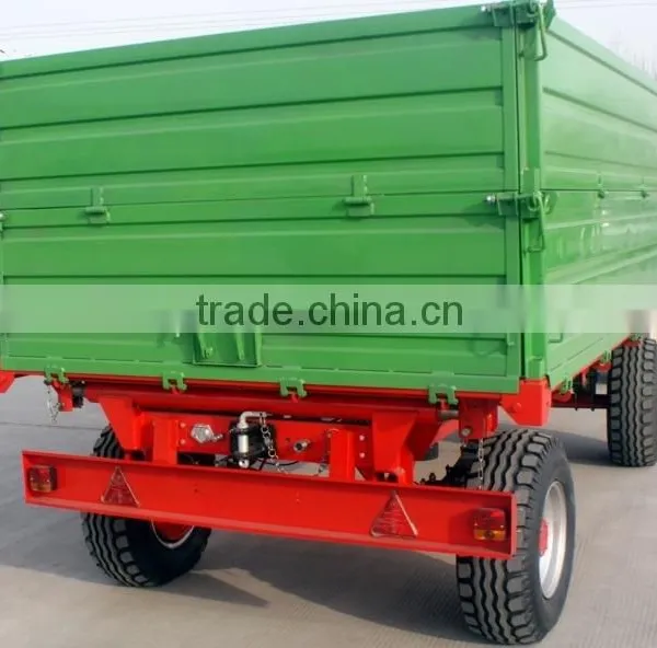 Hot Sale Euro Style Tractor Use Hydraulic 8 Tons,heavy Duty Farm Tipping Trailer, Rear and Side Tipping With CE photo-2