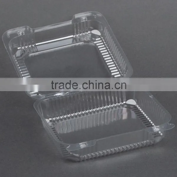 Square Clear Hinged Clamshell Type Plastic StayLock Medium Food Container for Salad, Muffins, Cake, Pastry and Fruit Packaging photo-4