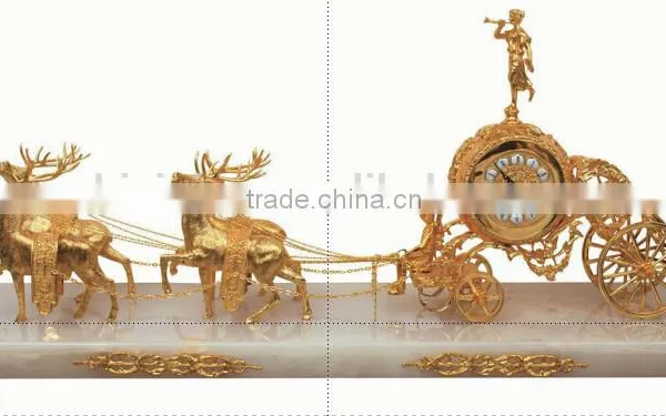 Antique Carved Ornate Bronze Rococo Style Table Clock, Elegant Marble Base Table Clock photo-4