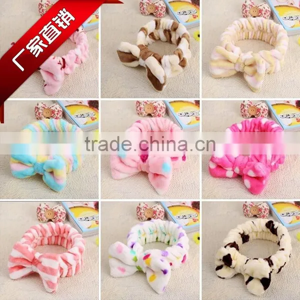 N183 New Products Headband Cute Bowknot Headband in Coral Velvet photo-5