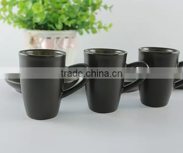 China Supplier New Premium Custom Wholesale Black Porcelain Coffee Cup Saucer photo-4