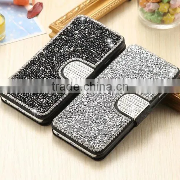 Full Diamond Flip Leather Phone Case for IPhone7, PU Card Slot Leather Back Cover for IPhone 7 Plus photo-2