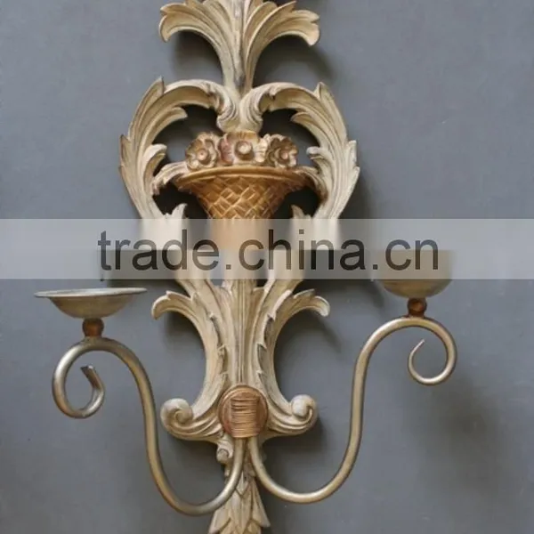 MW-0009-02 Silver Hanging Wall Candle Holder With Metal photo-2
