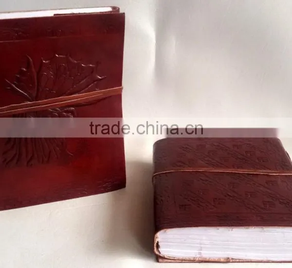 Handmade Vintage Embossed Lady Under Tree Strap Closure Leather Notebook photo-2