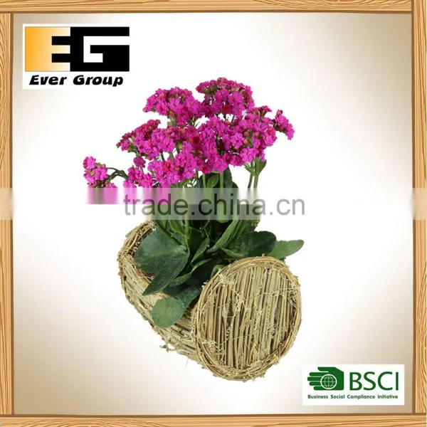 Handmade Natural Rattan Tray With Plastic Linning for Garden Planter photo-2