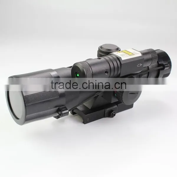 Compact 2.5-10X40 Rifle Scope Red Green Mil-Dot Reticle With Side Attached Green Laser Sight Scope With Quick Release Mount photo-2