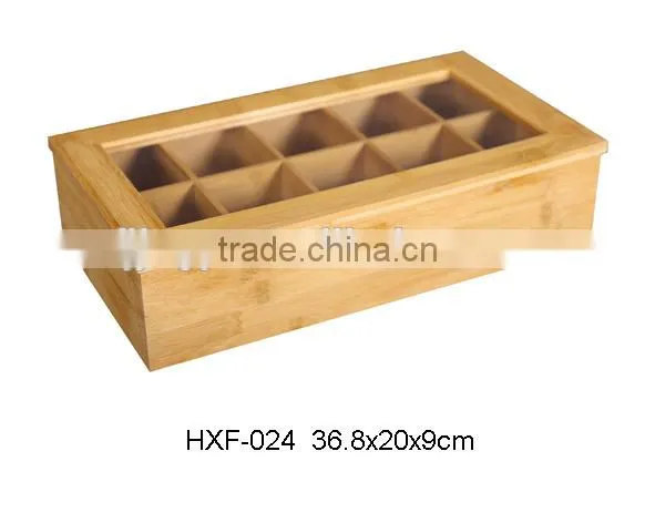 Bamboo Presentation Box Wood Tea Bag Storage Box
