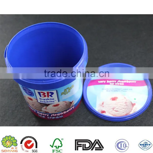 16 oz Disposable Plastic Ice Cream Container With Lid photo-2