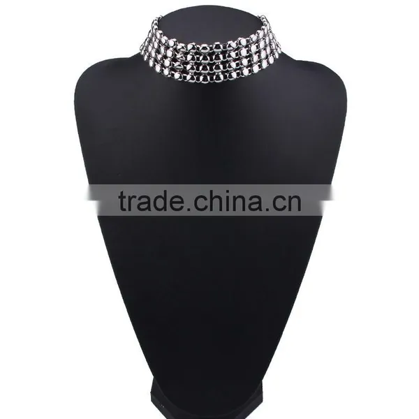 Big Brand Multi Layer Alloy Beads Choker Necklace for Women Clothes Accessories photo-2