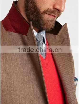 2014 Men Coat Brown Color Slim Fit photo-5