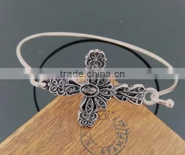Hot Sale Silver/Gold Plated Wire Bangle Bracelet Copper Adjustable Wire Bangle Bracelet To Add Your Charms photo-4