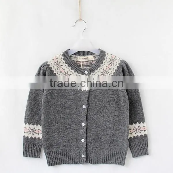 Girls Snowflake Pattern Knitted Christmas Sweater photo-2