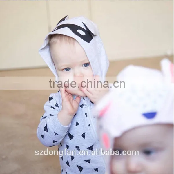 Cute Hooded Romper 100%Cotton Newborn Baby Clothes photo-3