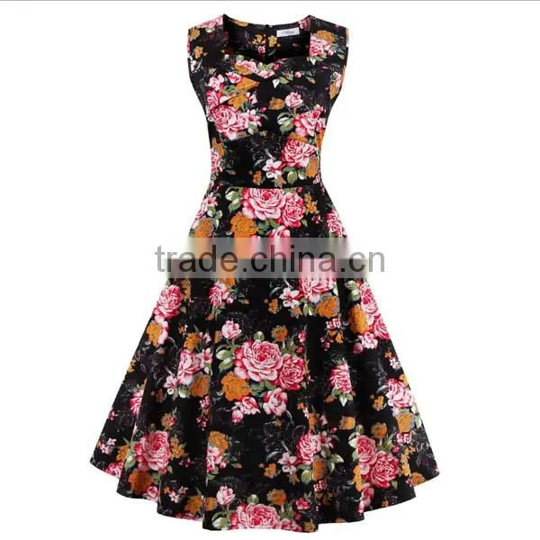 Walson 2017 Sleeveless Printed Summer Women Dresses photo-3