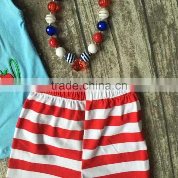 Back to School Otufits Girl Shorts Striped Pencil Heart Clothing Shorts Summer Girl Boutique Shorts With Match Accessories photo-2