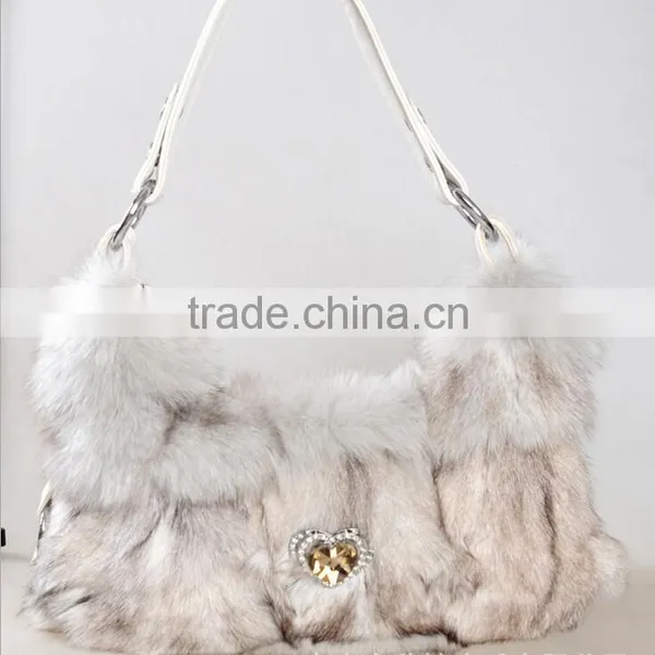 2016 New Shoulder Fashion Fur Bag / Winter Women Real Silver Fox Fur Bag photo-3