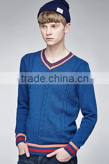 2017 Hot Lowest Price v Neck Sweater Pullover Knitting Models for Men photo-3