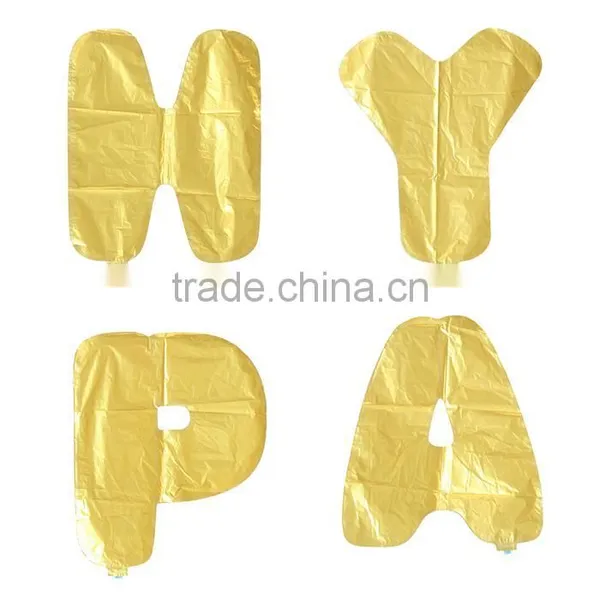 Aluminum Foil Balloon Party Decorations Alphabet "Happy Birthday" Golden photo-2