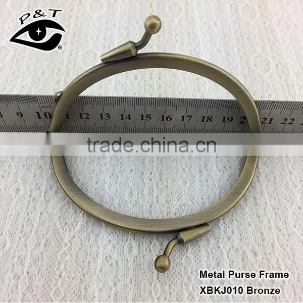11CM Half Round Shape Bronze Color With Holes Metal Purse Frames for Handbags photo-2
