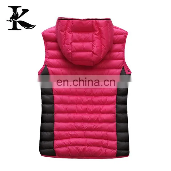 Nylon Padded Jacket Winter Warm Down Vest With Hood photo-6