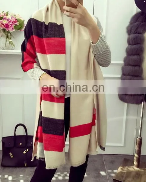 Solid Cashmere Textile Scarf Shawl Autumn for Women Cape Fringe Fashion Scarves photo-5