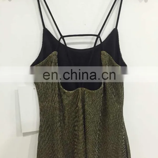 2017 Summer Metallic Backless Condole Belt Camisole photo-3