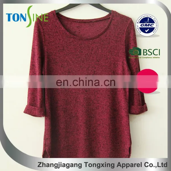 Women's Yarn Dyed Three Quarter Sleeve Top