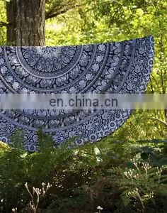 Indian Round Mandala Hippie Tapestry Roundie Beach Towel Yoga Mat Tapestry