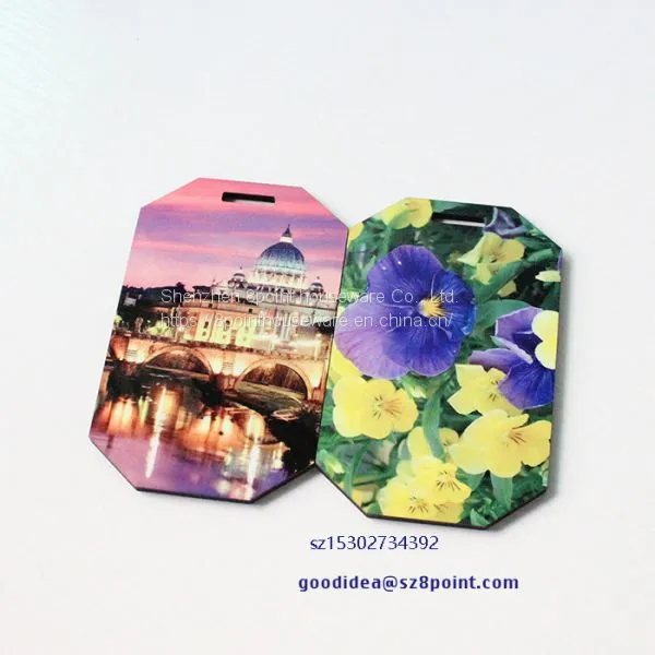 Sublimation MDF Luggage Tag Creative Printing Suitcase ID Travel Address Holder Boarding Tags Fun photo-2