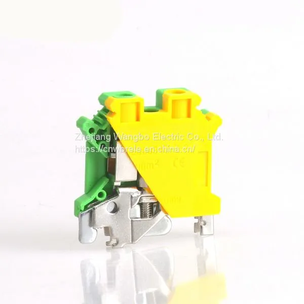 Yellow-green Ground Terminal USLKG10 Cable Connector DIN Rail Terminal photo-3