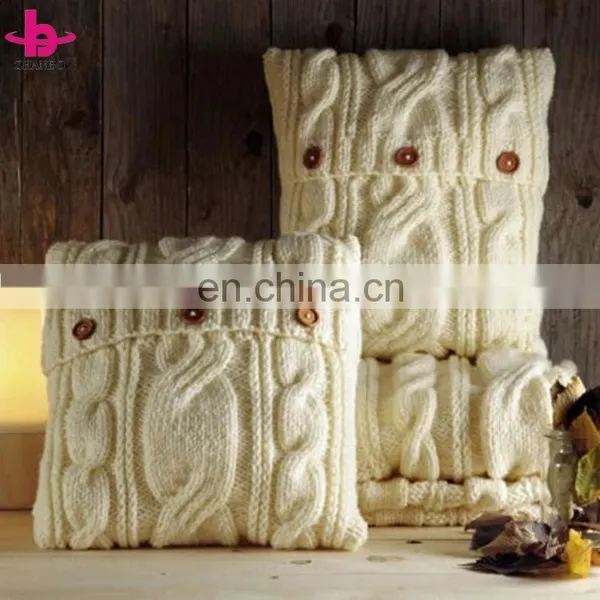 Supper Cozy Custom Square Knitted Cushion Cover Lumbar Support Knit Pillow photo-3