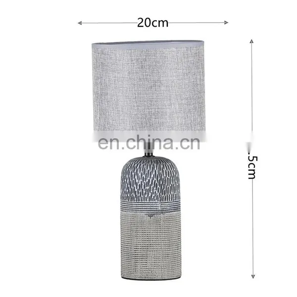Hot Sale Fancy Ceramic Desk Lamp Antique Design Grey Lighting Table Lamp for Home Bedside photo-6