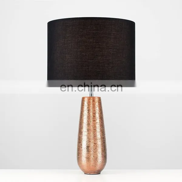 Custom Made European Luxury Rose Gold Ceramic Base Modern Nightstnad Lamps for Home Hotel Office photo-3