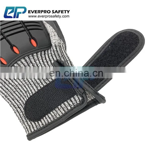High Quality Anti Cut Level 5 Heavy Duty Nitrile Sandy Coated TPR Vibration Resistant / Anti Impact Gloves photo-3