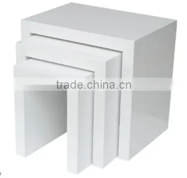 White MDF High Glossy Small Coffee Table photo-3