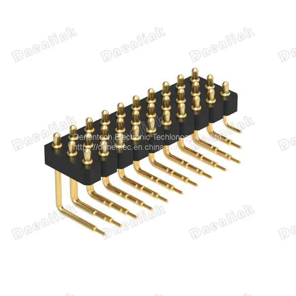 Dnenlink 3.00mm Pitch Triple Row H2.5mm Right Angle Male Header DIP Type PogoPin Header Connector
