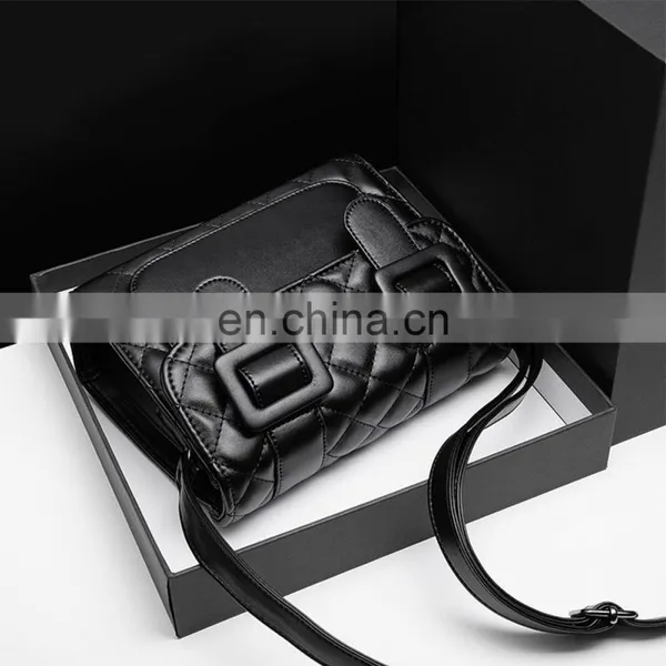 Fashion Korean Style Pu Leather Rhomb Oblique Crossbody Handbag Large Capacity Shoulder Bag Ladies photo-5
