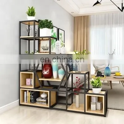 Customized Modern Minimalist Living Room Floor Racks Creative Empty Partition Storage Rack Ladder Wrought Iron Display Racks photo-3