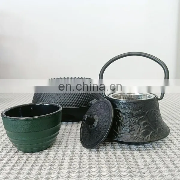 Mini Chinese Enamel Japanese Tea Kettle Pot Set With Infuser photo-4