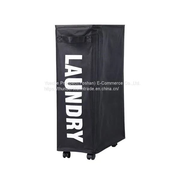 Customizable Color Rectangular Laundry Hamper With Wheels Easy-to-Operate Polyester Design for Home Bathroom Packed in Carton photo-3