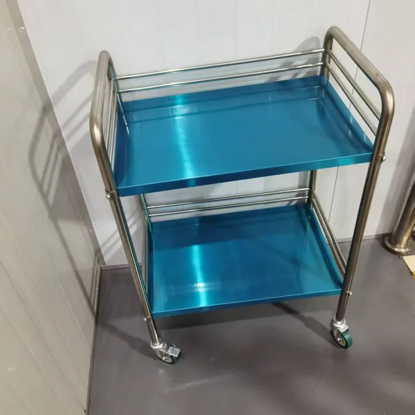 2 Layer Shelves Stainless Steel Hospital Trolley photo-3