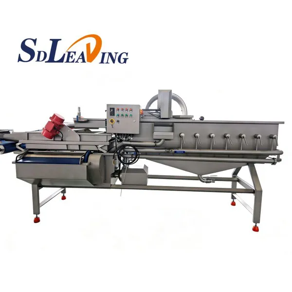 Large Scale Industrial Vegetables and Fruit Washing Machine Automatic Air Bubble Water Spray Cleaner for Food Processing Line photo-1