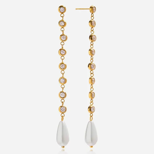 Tarnish Resistant Gold Plated Earrings - High Quality Stainless Steel Fashion Jewelry photo-2